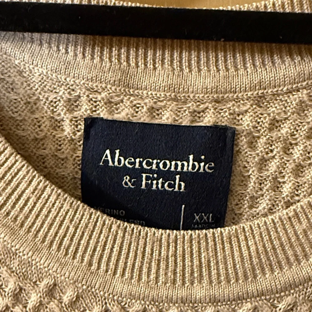 Abercrombie & Fitch 2XL Oatmeal Honeycomb Knit Grandpa Core Mens Sweater